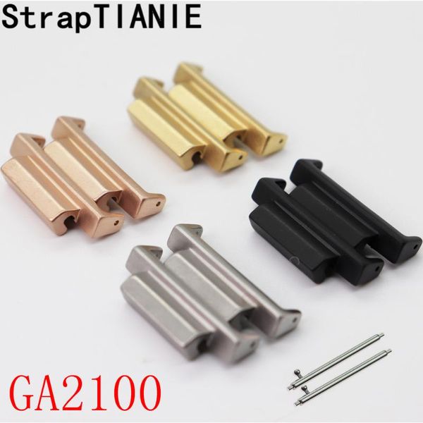 

watch bands stainless steel adapter for ga2100 / ga2110 used to connect the case strap, suitable most 22mm straps, Black;brown