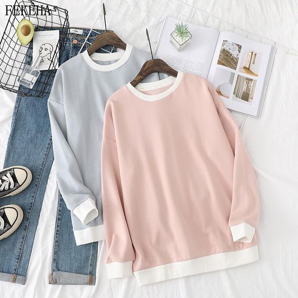 

women's hoodies & sweatshirts for women streetwear female spring autumn solid casual sweatshirt hip loose, Black