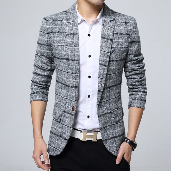 

men's casual suit jacket korean version slim suit dropshipping coat business long sleeves button cotton blazers, Black;brown