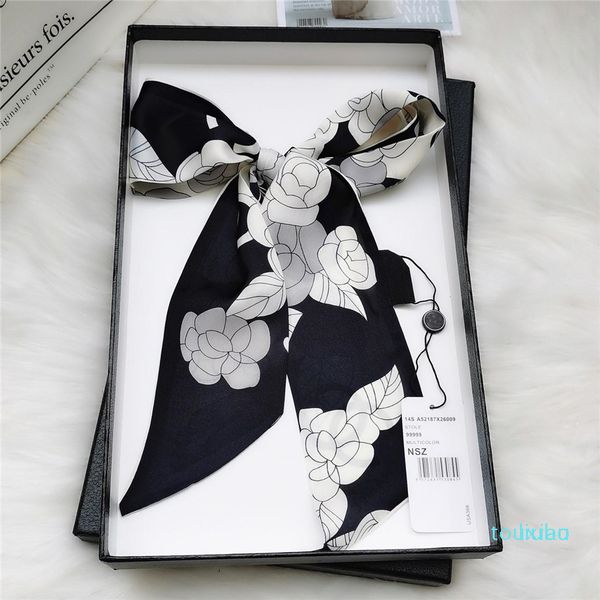 

2021 luxury striped ribbon ladies' fashion scarf scarf in 2020 is 100% pure silk double-sided and 8*120cm 11, Blue;gray