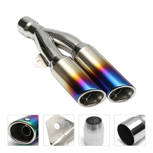 

motorcycle exhaust system 1 set universal stainless steel car rear round pipe tail throat muffler