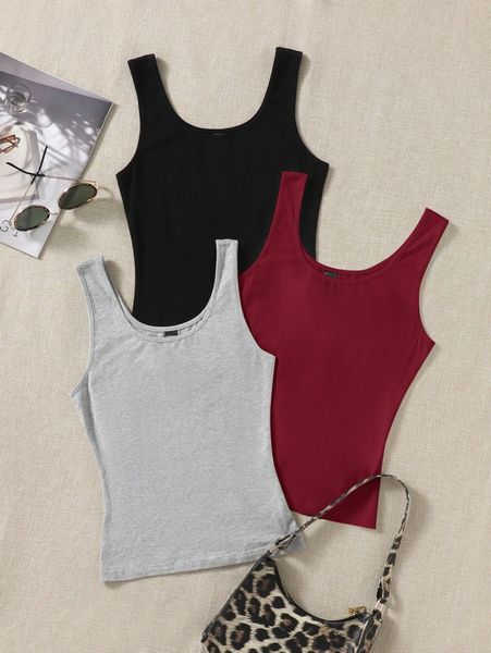 

3pcs solid tank f1j6#, White
