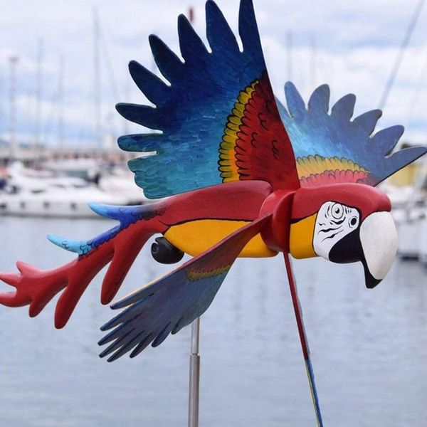 

novelty items whirligig asuka windmill, flying bird whirly parrots garden pinwheels decor stakes,waterproof outdoor figurine ornaments