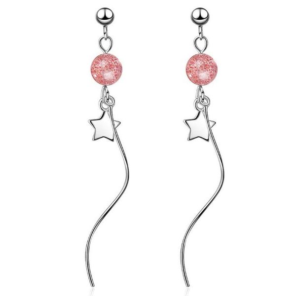 

arrivals 925 sterling silver fashion temperament star opal ball wave strip drop earrings for women party gift 1y740 dangle & chandelier