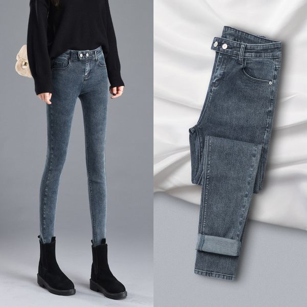 

jeans thin, high-quality low-fashion 2021 female brem pants thin stretch high waist, Blue