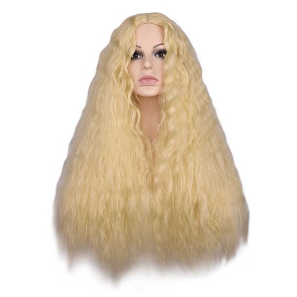 

wig fashion chemical fiber set female s corn instant noodl roll golden wig, Black