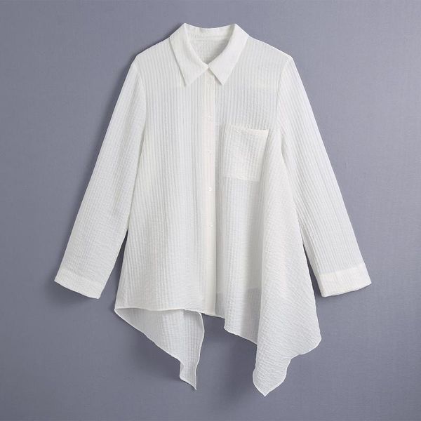 

women's blouses & shirts jcÂ·kilig 2021 asymmetric texture shirt b1552, White