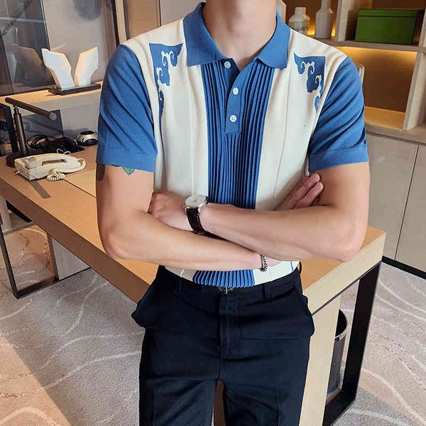 

polos boutique shirt will see 2021 short sleeves of men's knitted shirts fine turn down collar breathable polo homme 3xl 7spz, White;black