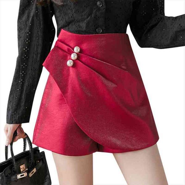 

beading irregular high waist a-line women shorts skirt femme fashion back zipper skirts ladies black short pants, White;black