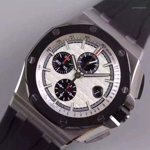 

wristwatches men's automatic mechanical watch relogio 26400so.oo.a002ca.01 luxury rubber strap 44mm 1:1 for men, Slivery;brown