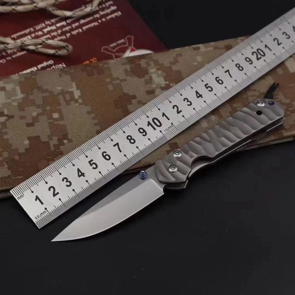 Chris Reeve Küçük Sebenza Katlanır Bıçak Dalga Desen TC4 Titanyum Alaşım Kolu D2 Blade Survival Açık Kamp Avcılık EDC Araçları Taktik Dişli Kendini Savunma