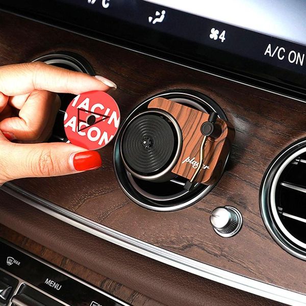 

car air freshener retro rotating phonograph fresher record player perfume long lasting fragrance funny fecorations