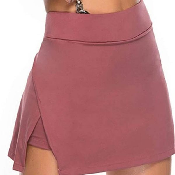 

yoga outfit women sports shorts breathable 2021 tennis skirt fitness casual sweat absorb anti exposure gym fake two-piece female