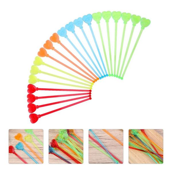 

forks 40pcs acrylic cocktail stirrer creative swizzle stick practical
