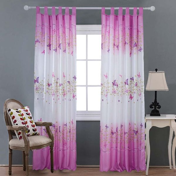 

100x200cm butterfly sheer curtains for living room bedroom colorful voile tulles blinds kitchen window treatments panel drapes curtain &