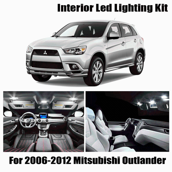 

11x canbus error led interior light kit package for 2006-2012 mitsubishi outlander car accessories map dome trunk license emergency lig