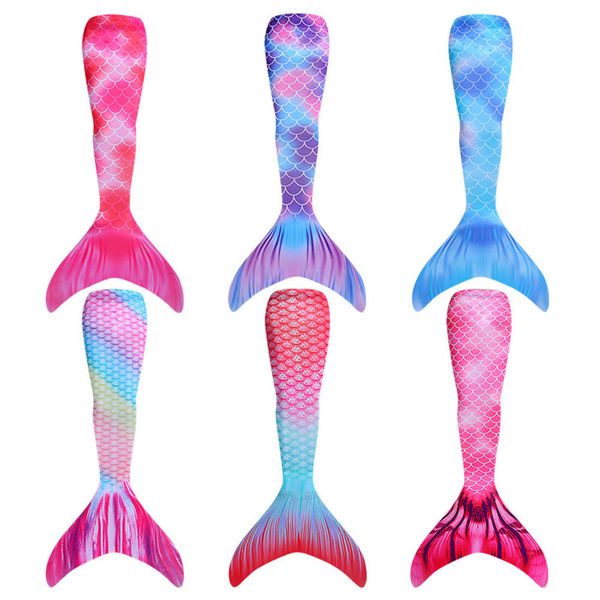 

mermaid tail female swimsuit parent child performance clothing can be fitted with fins, Blue