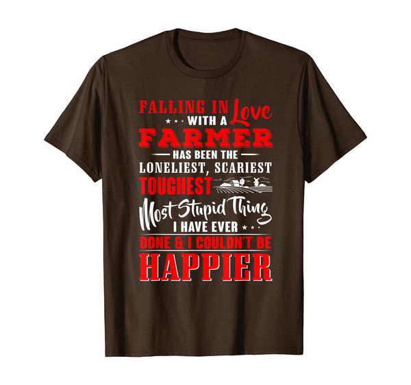 

falling in love farmer has been the loneliest sraiest most t-shirt, White;black