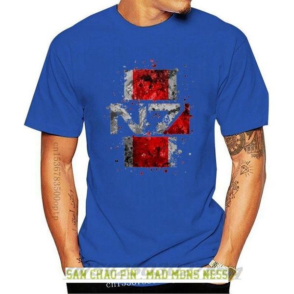 

men's t-shirts printed men t shirt cotton o neck tshirts mass effect n7 splatter short sleeve women, White;black
