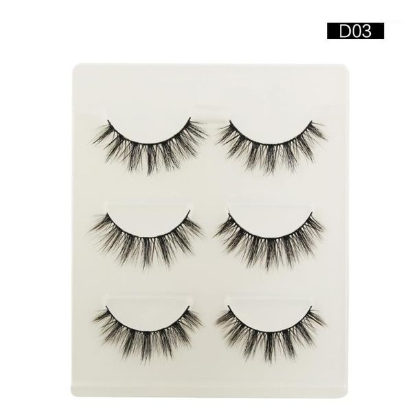 

3 pairs mink eyelashes natural long false 3d lashes makeup soft fake eyelash extension handmade eye lashes1