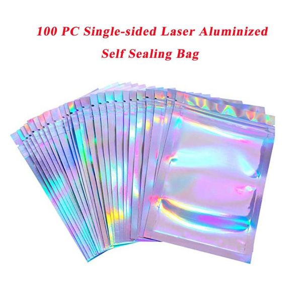 

food savers & storage containers 100pcs single-sided aluminized fresh-keeping bag sealed deodorant foil flat zipper ice reusable odor proof