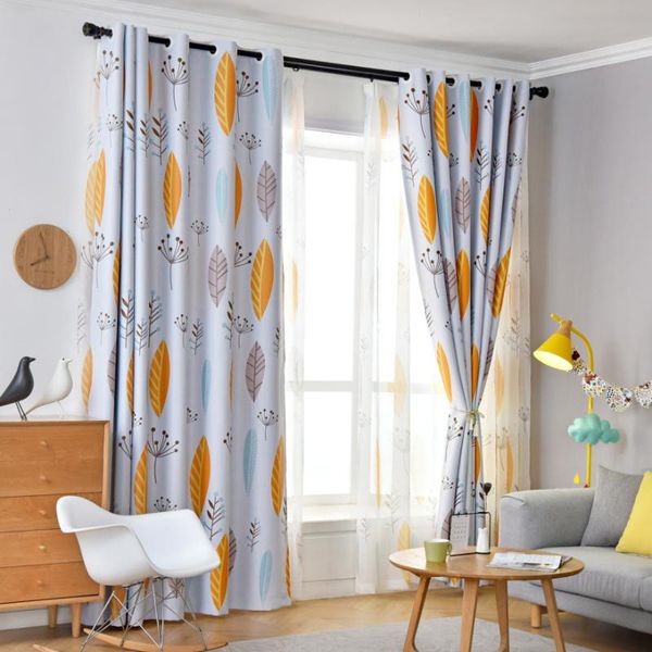 

curtain & drapes nordic ins style leaves simple and modern 2021 custom pastoral window balcony curtains for living dining room bedroom