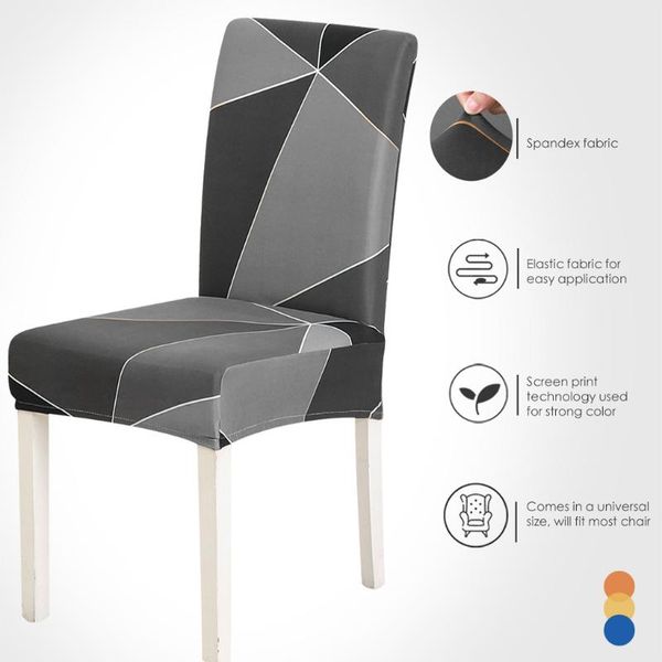 

chair cover geometry dining elastic covers spandex stretch office housse de chaise