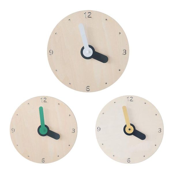 

nordic wood wall clock clocks modern design kitchen living room home decoration wooden hanging watch silent round