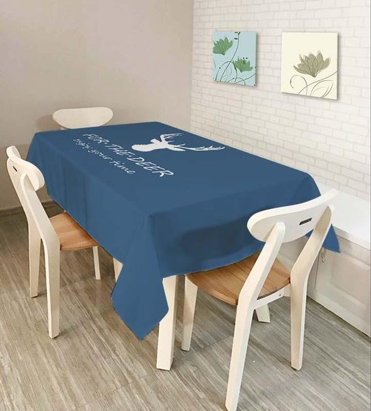 

year customizable 3d tablecloth christmas deer waterproof thicken rectangular table cloth house decoration