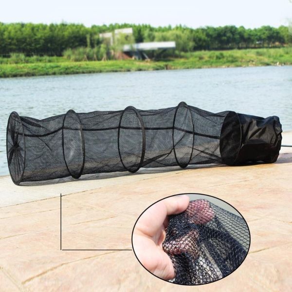 

1.5m portable fishing net shrimp mesh cage cast temporarily storage bag with fixed metal stick accessories