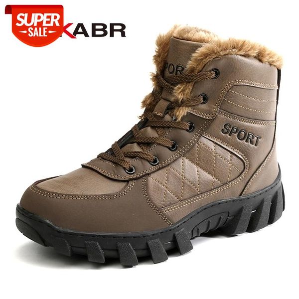 

dekabr new men shoes winter warm high boots work shoes comfortable casual snow wearable boots waterproof non-slip #uy0a, Black