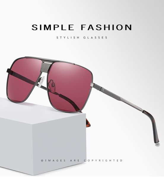 

sunglasses metal polarized fashionable big frame men's driver driving, White;black