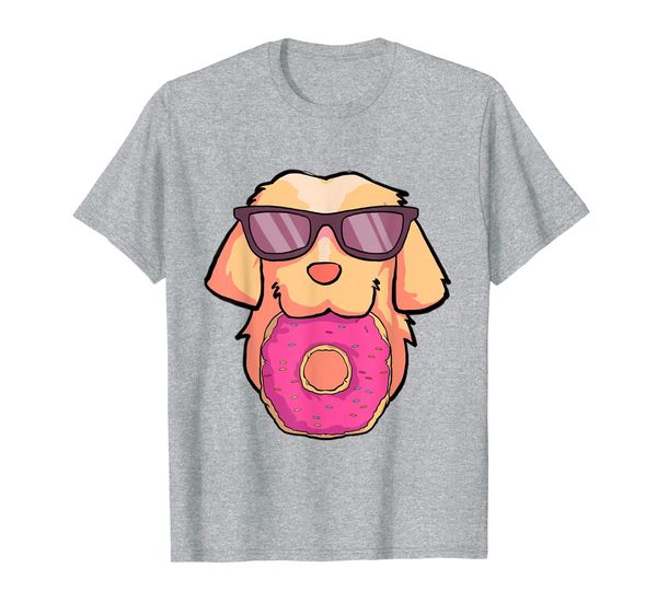 

golden retriever dog donuts party gifts shirt women girls t-shirt, White;black