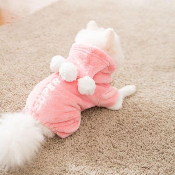 

dog apparel pet clothes puppy hoodies coat winter warm outfits windproof plush sweatshirts