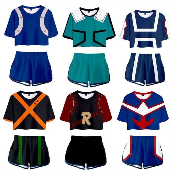 

anime my hero academy cosplay womens tracksuits costume ochaco uraraka todoroki s bakugou girls club outfits two piece set, Gray