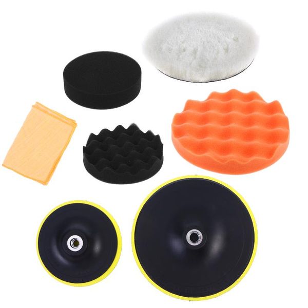 

care products 20pcs buffing sponge polishing pad self-adhesive disc wool wax sanding kit for car (4pcs towels, 9pcs