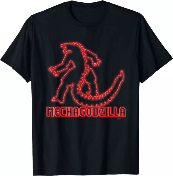 

godzilla vs kong - mechagodzilla neon t-shirt size s to 5xl, White;black