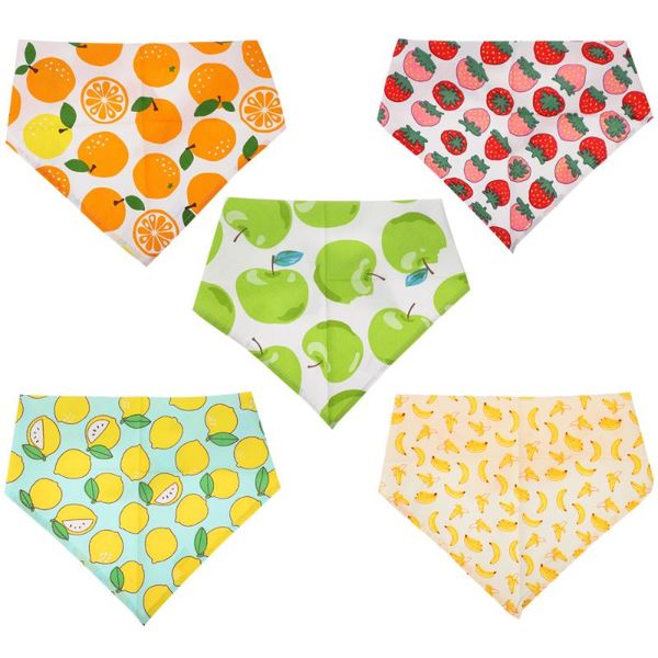 

dog apparel 5 pcs lovely pet drool towel kerchief scarf breathable bandanas