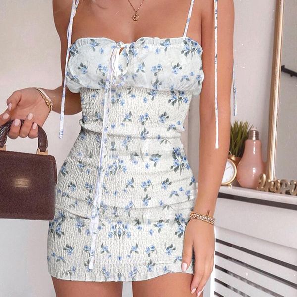

summer print suspender female dress high waist party dresses vacation beach 2021 casual, Black;gray