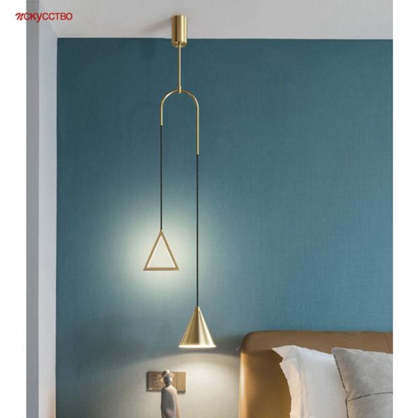 

pendant lamps postmodern long hanging wire 2 heads led lights industrial dining room bedroom decor lamp art design fixtures