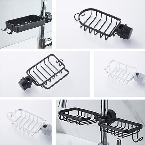 

hooks & rails 1pc creative hanging kitchen faucet storage shelf rag sponge draining rack bathroom sink soap holder