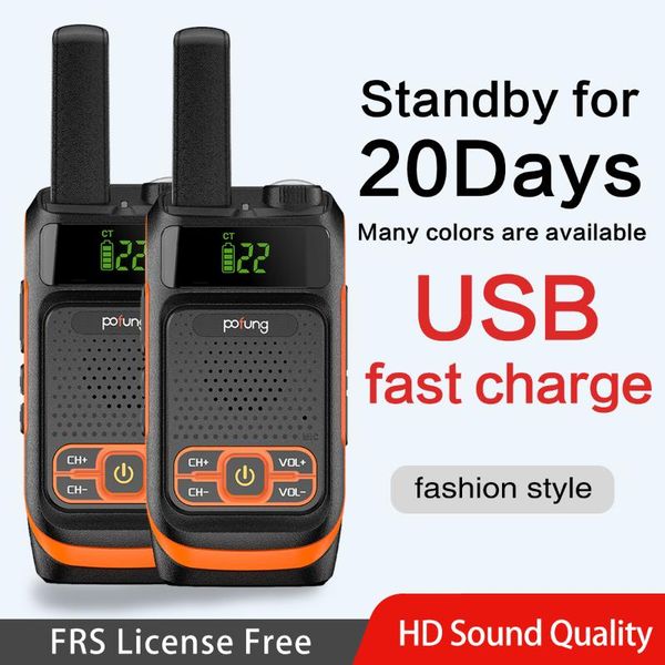 

walkie talkie 2pcs baofeng pofung f19 frs/gmrs radio long range rechargeable with 1200mah battery two way handheld bf-888s