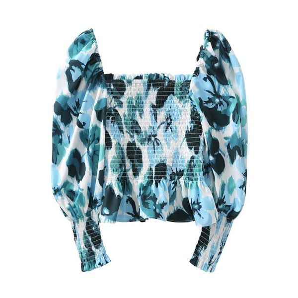 

women's blouses & shirts 2021 women fashion design one shoulder waist printed thin long sleeve shirt streetwear, White