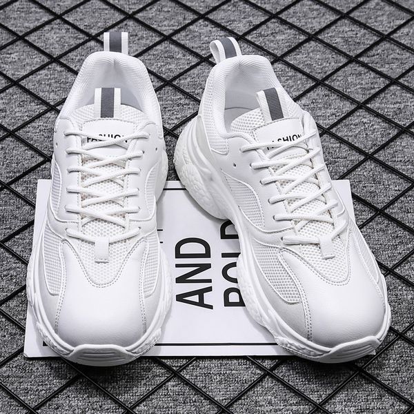 

Men Casual Shoes Fashion Sneakers For Men Flat Shoes Comfort Shoes Men trend board sports casual wild mesh in, Gray