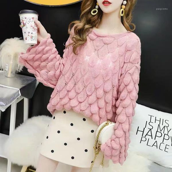 

women's sweaters bat sleeve large size sweater pullover hollow thin fashion spring and autumn loose, White;black