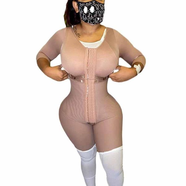 

women's shapers bodyshaper for women fajas colombianas skims hook and eye closure long sleeve tummy control bodysuit shapewear, Black;white