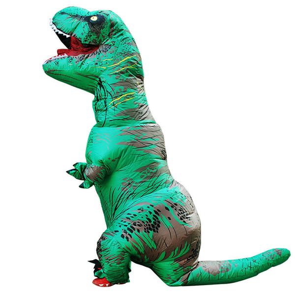 

kids inflatable dinosaur costumes t-rex anime party cosplay carnival halloween costume for men women q0910, Blue