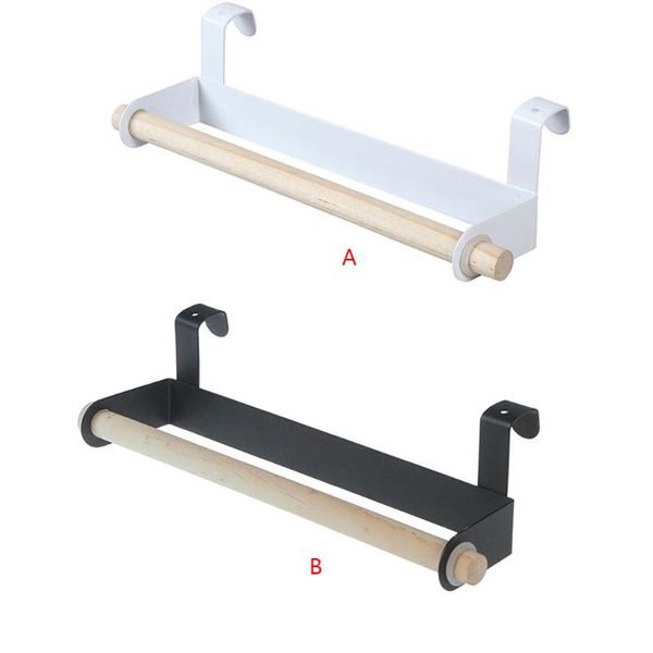 

hooks & rails towel hanger rack bar kitchen cabinet cling film rag hanging holder organizer toilet roll paper shelf