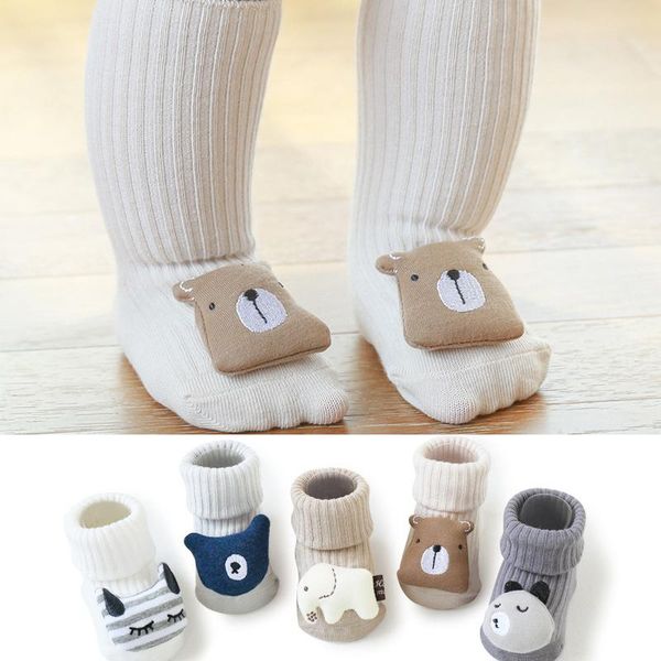 

socks baby girl indoor solid sock shoes born winter cotton with toddler rubber soles infant animal, Pink;yellow