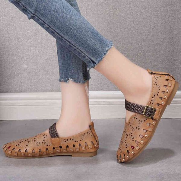 

sandals women flats ballet shoes cut out summer autumn soft casual loafers female sweet slip on breathable carved shoes r8bt, Black